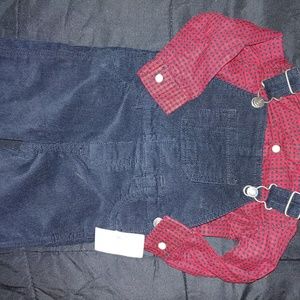 Black and red overall set